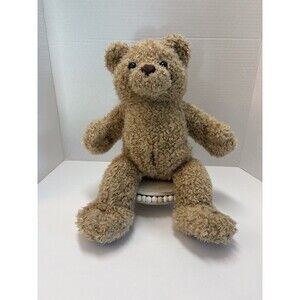 Build A Bear Classic Lt Brown Tan Teddy Bear Curly Fur Faux Leather Paw Vintage
